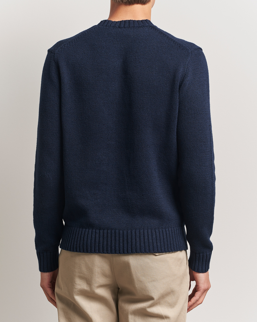 Uomini | Maglieria | Polo Ralph Lauren | Linen/Cotton Bear Pullover Bear Navy