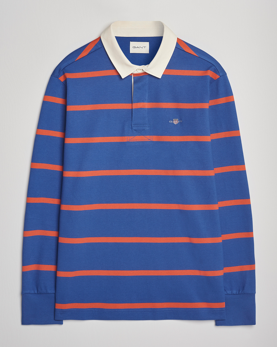 Uomini | Maglieria | GANT | Thin Stripe Heavy Rugger Rich Blue