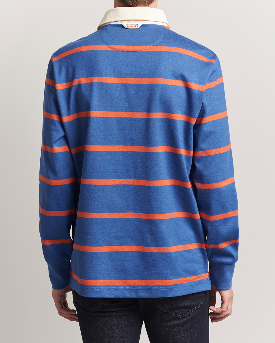 Uomini | Maglieria | GANT | Thin Stripe Heavy Rugger Rich Blue