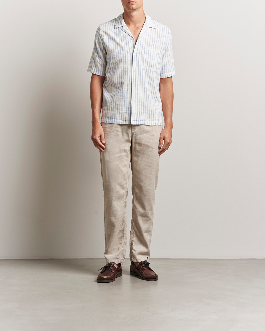 Uomini | Camicie | Samsøe Samsøe | Oscar Striped Short Sleeve Shirt Clear Cream