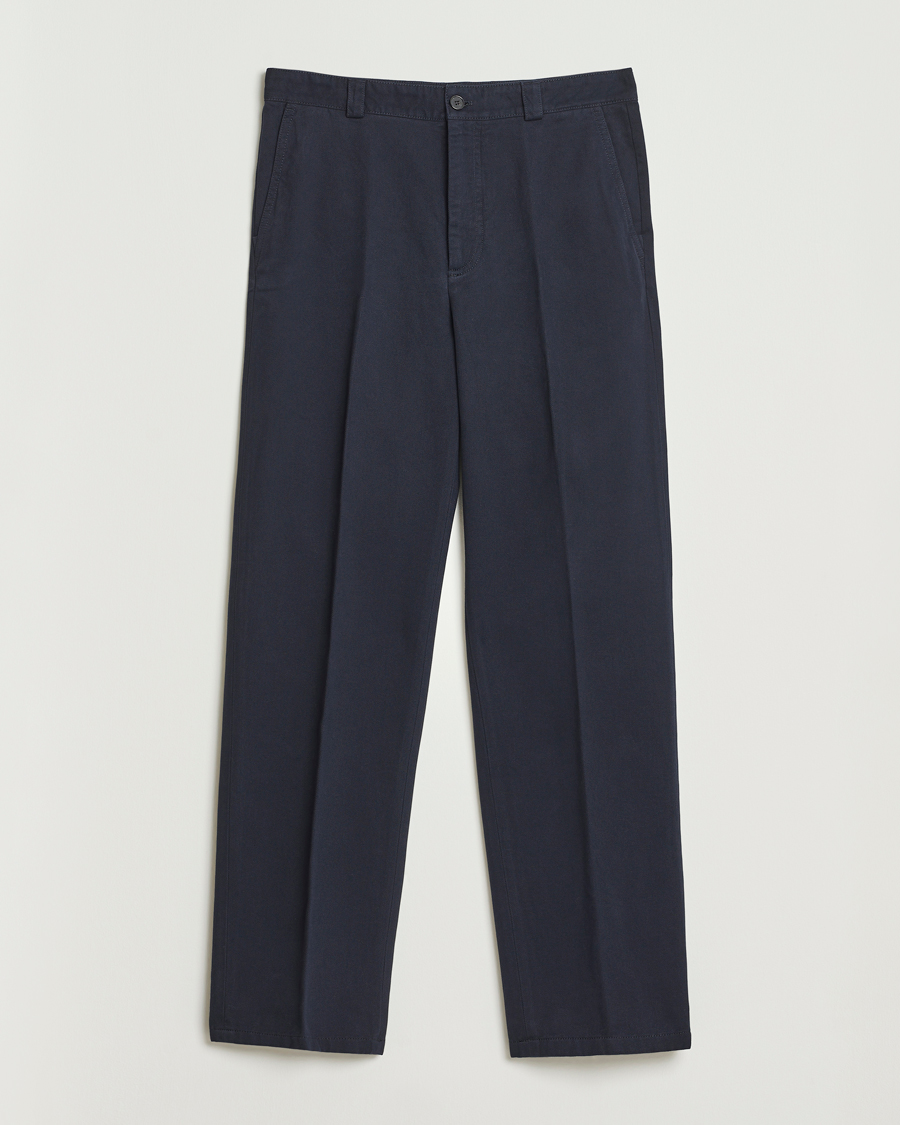 Uomini | Pantaloni | Filippa K | Cotton Chino Trousers Navy