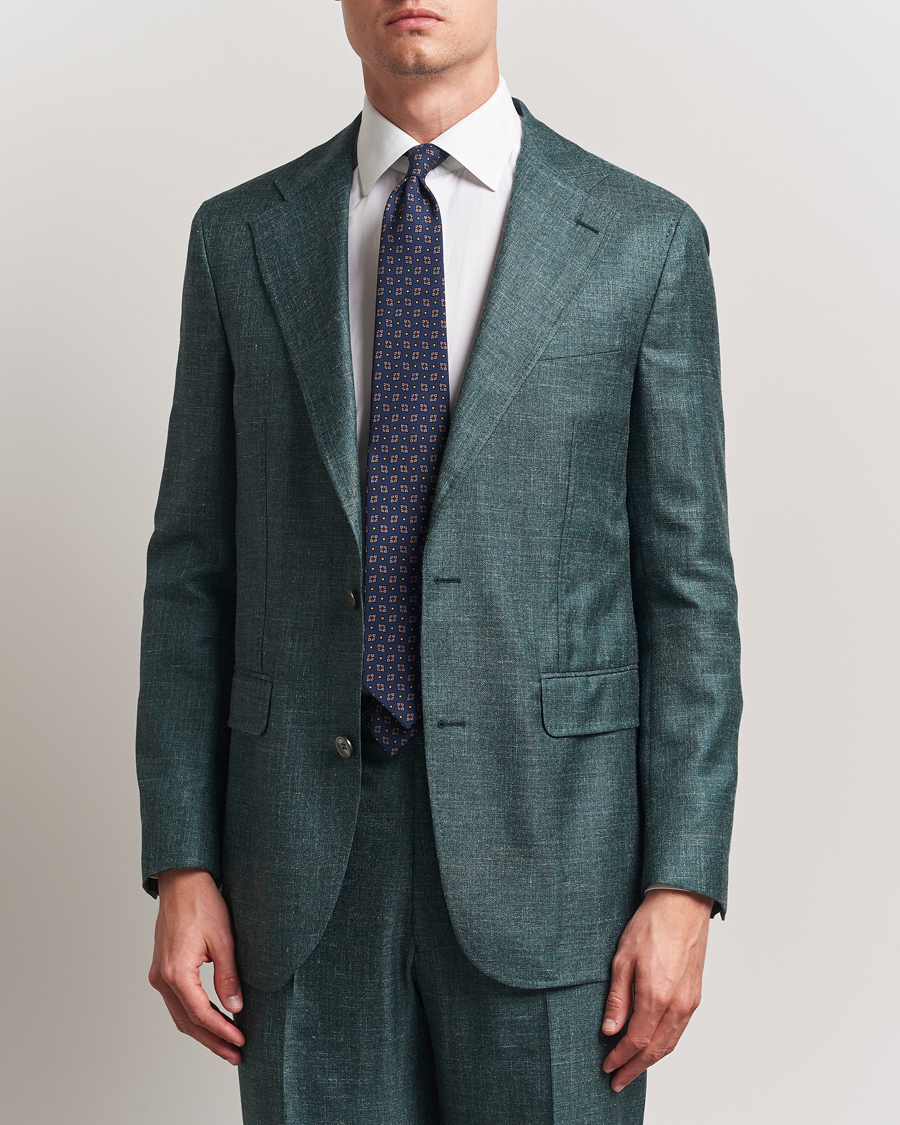 Uomini | Blazers | Oscar Jacobson | Fellow EVO Wool/Silk/Linen Blazer Green