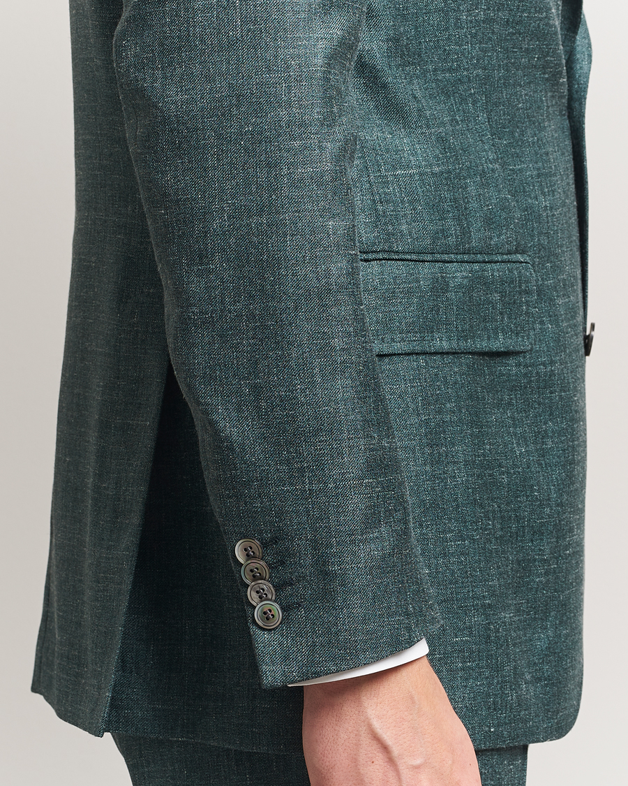 Uomini | Blazers | Oscar Jacobson | Fellow EVO Wool/Silk/Linen Blazer Green