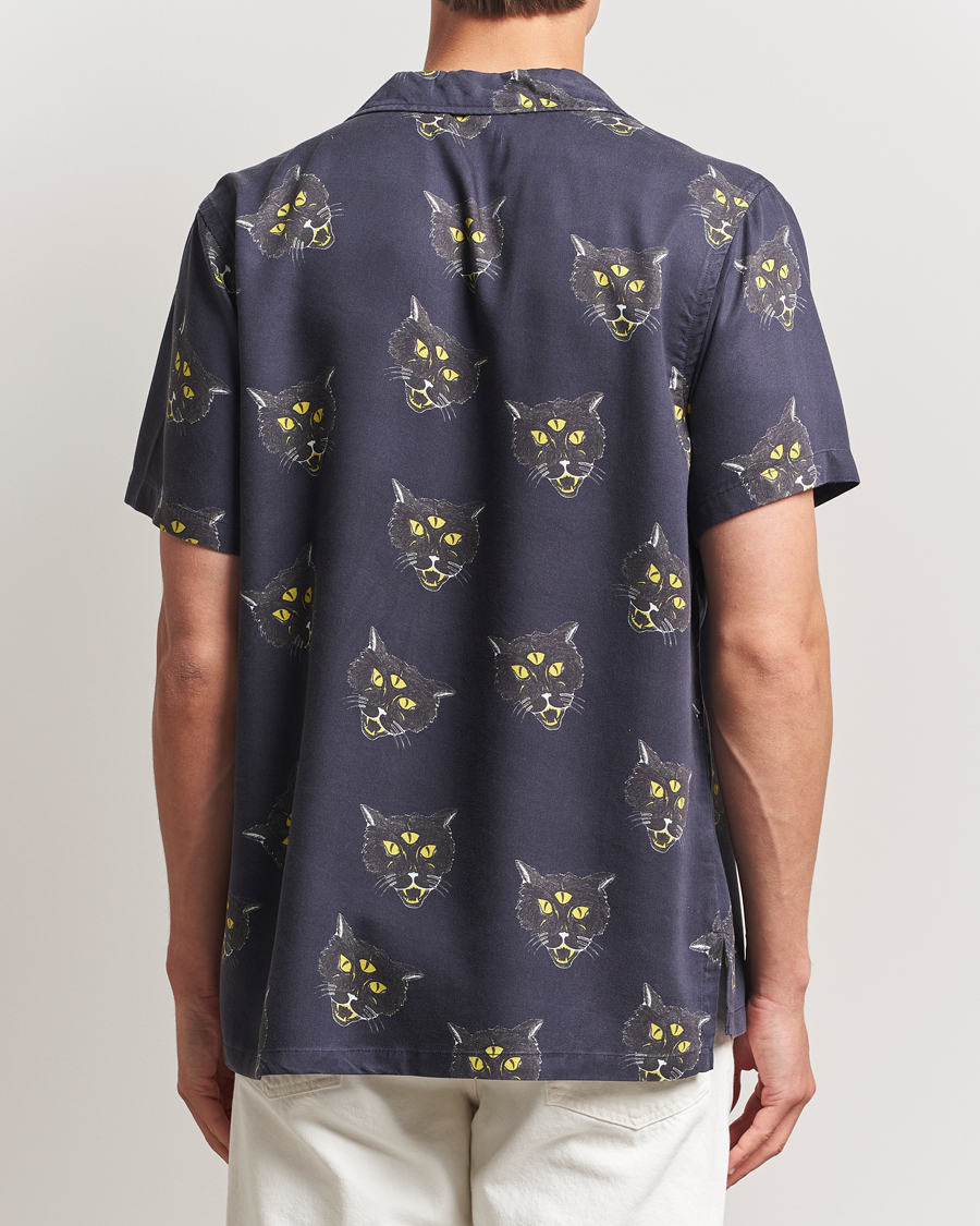 Uomini | Camicie | Nudie Jeans | Arvid The Cat Hawaii Shirt Antracite