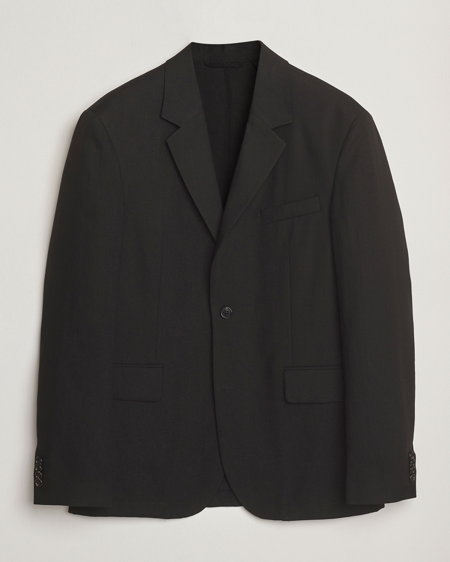 Uomini | Blazers | J.Lindeberg | Alban Unlined Super Linen Blazer Black
