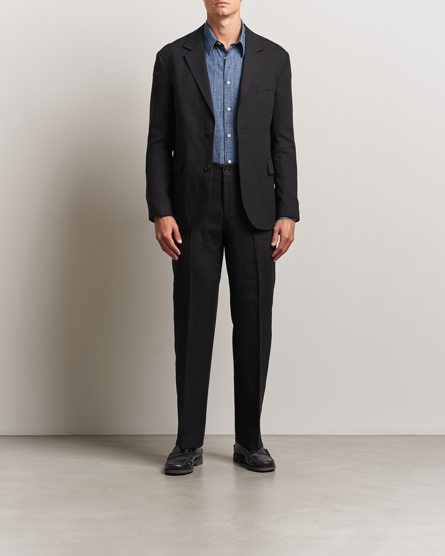 Uomini | Blazers | J.Lindeberg | Alban Unlined Super Linen Blazer Black