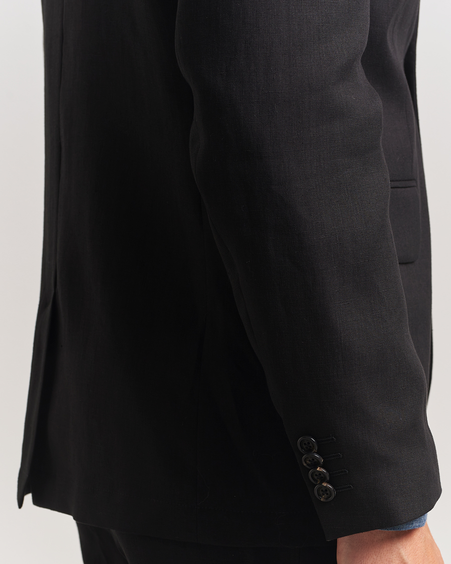 Uomini | Blazers | J.Lindeberg | Alban Unlined Super Linen Blazer Black