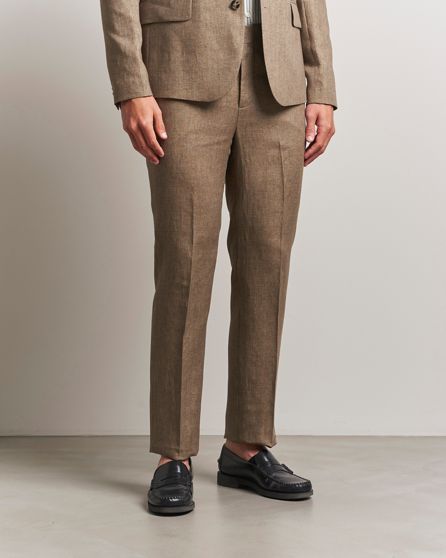Uomini | Pantaloni | J.Lindeberg | Lois Super Linen Pants Nutmeg