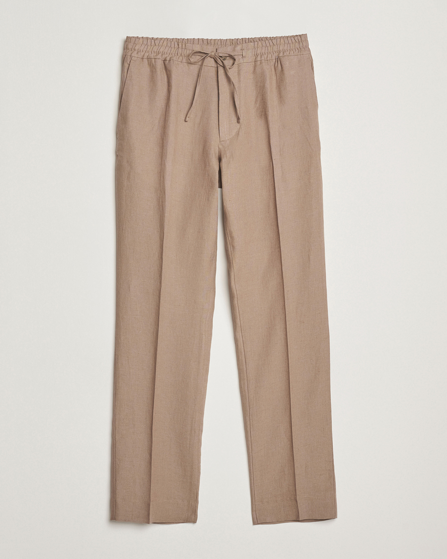 Uomini | Pantaloni | J.Lindeberg | Soren Drape Linen Pants Nutmeg