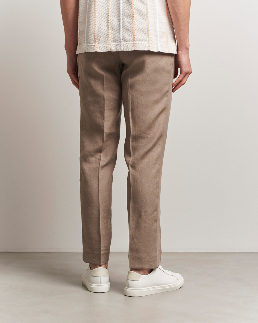 Uomini | Pantaloni | J.Lindeberg | Soren Drape Linen Pants Nutmeg