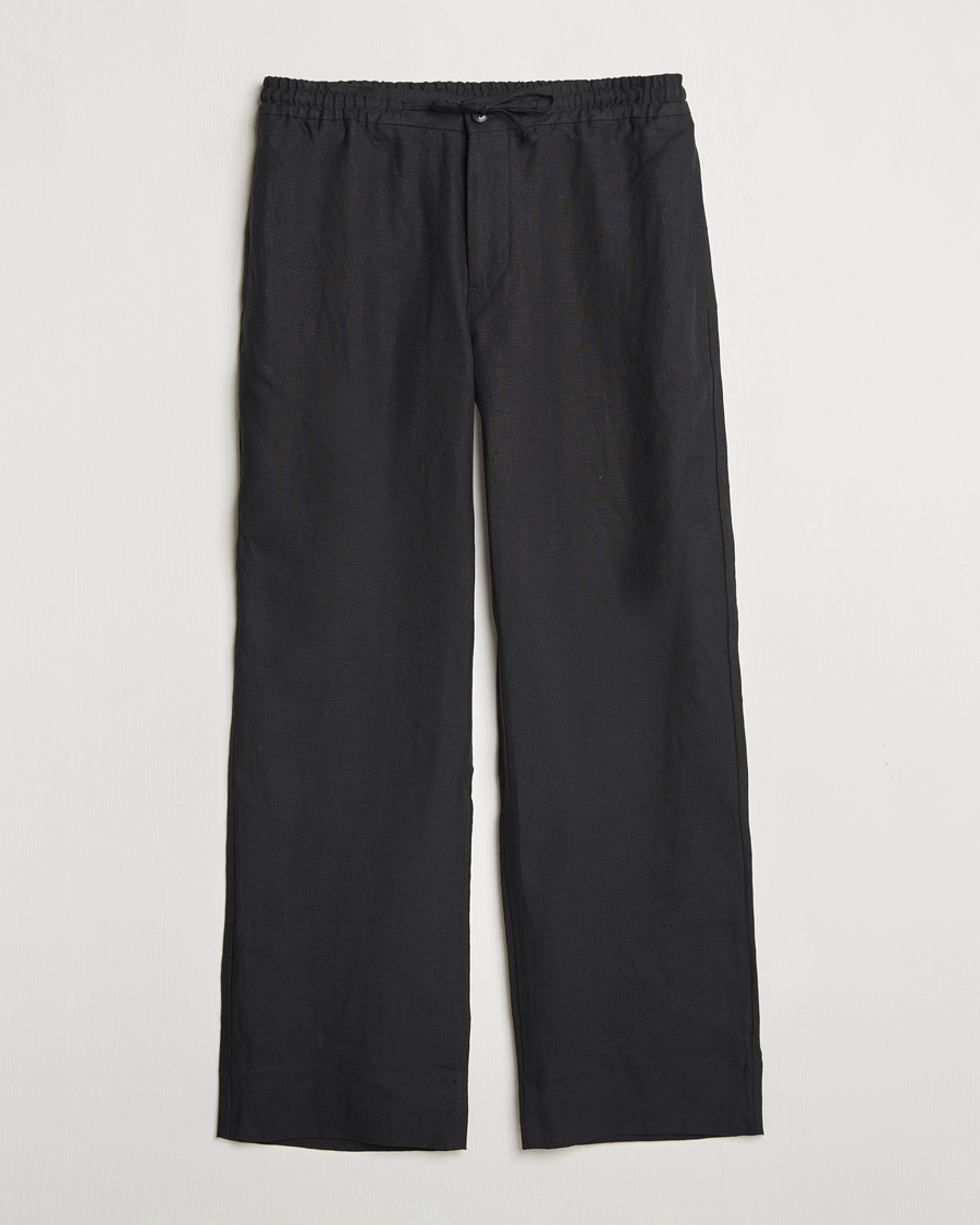 Uomini | Pantaloni | J.Lindeberg | Noah Drape Linen Pants Black