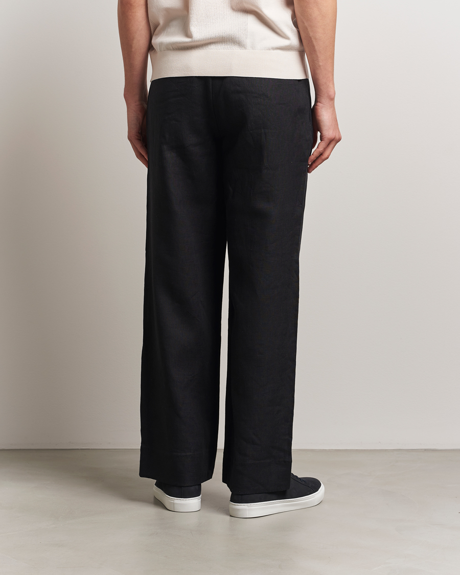 Uomini | Pantaloni | J.Lindeberg | Noah Drape Linen Pants Black