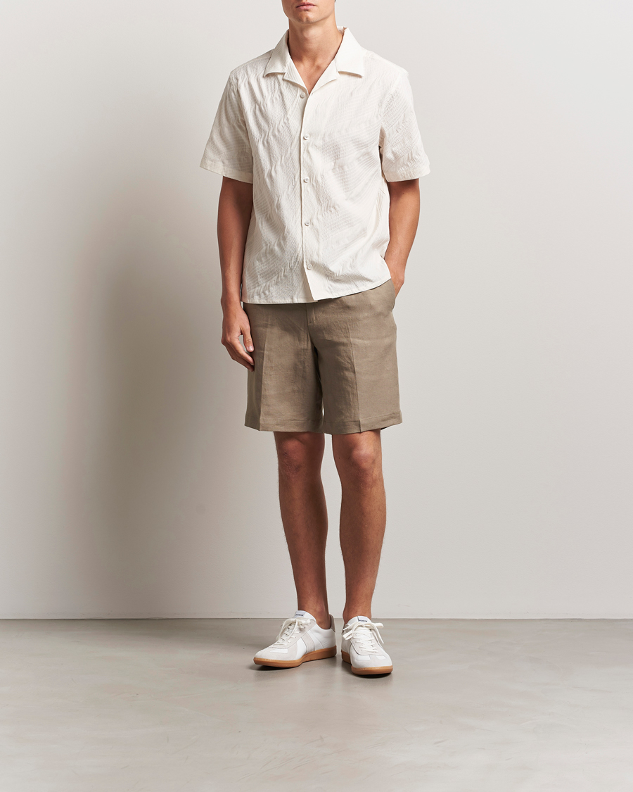 Uomini | Pantaloncini | J.Lindeberg | Brady Drape Linen Shorts Nutmeg
