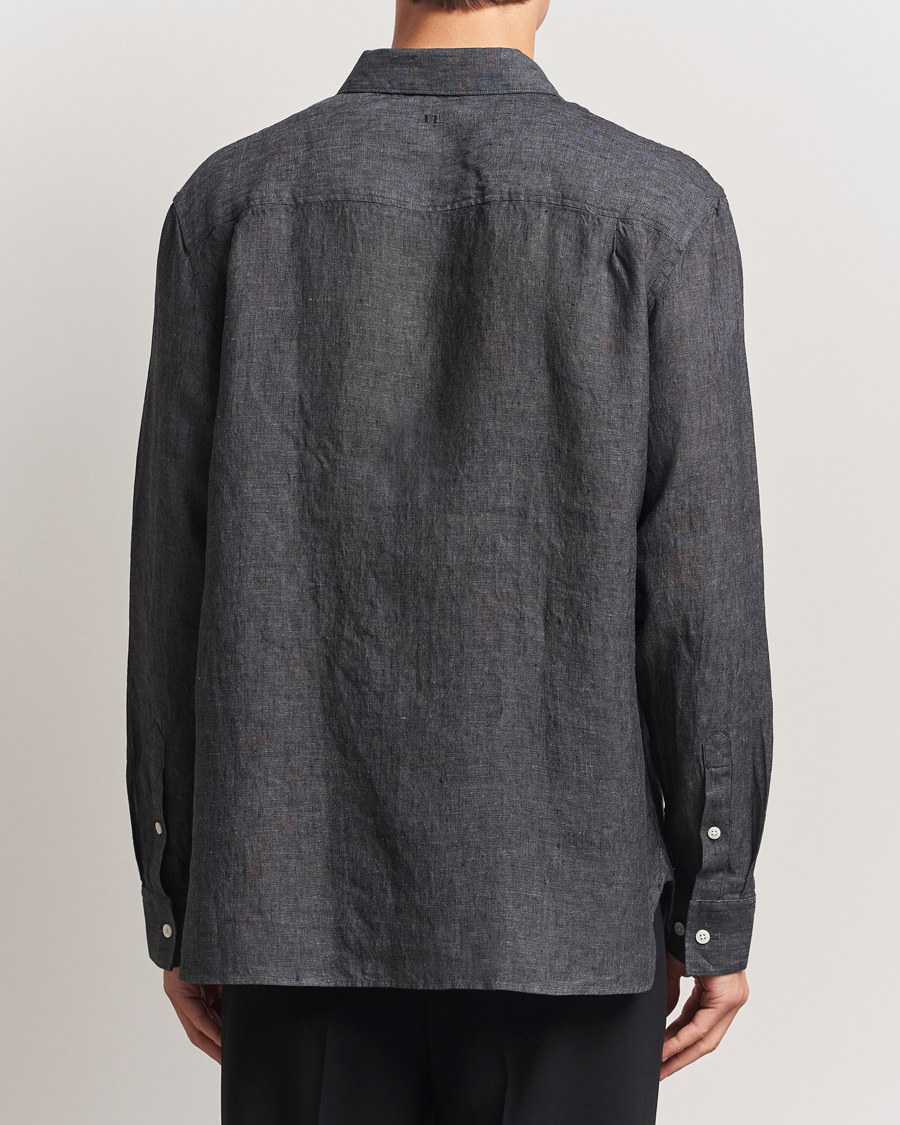 Uomini | Camicie | J.Lindeberg | Linen Melange Shirt Black