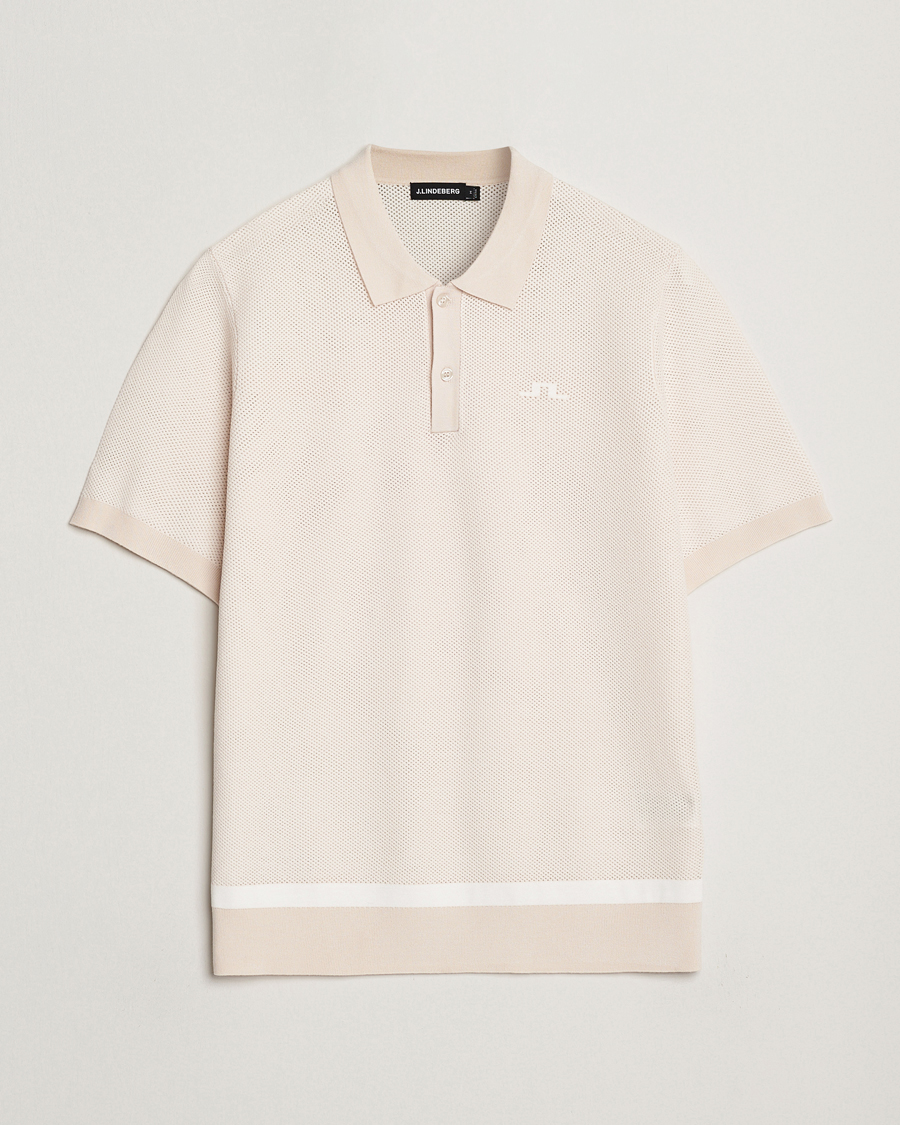 Uomini | Polo | J.Lindeberg | Reymond Structure Knit Polo Moonbeam