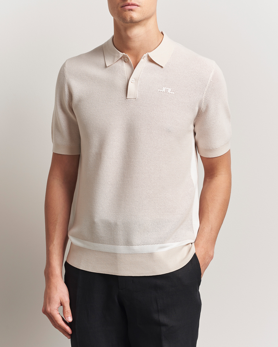 Uomini | Polo | J.Lindeberg | Reymond Structure Knit Polo Moonbeam