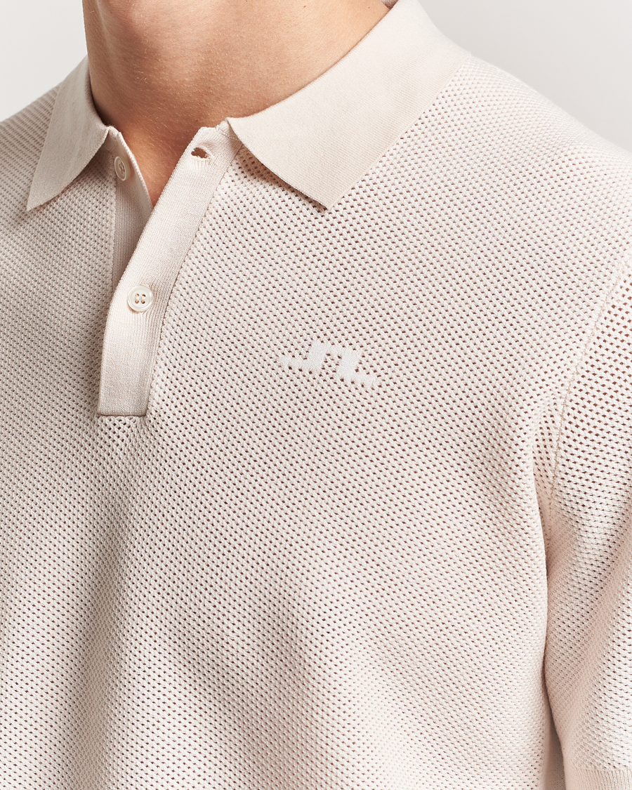 Uomini | Polo | J.Lindeberg | Reymond Structure Knit Polo Moonbeam
