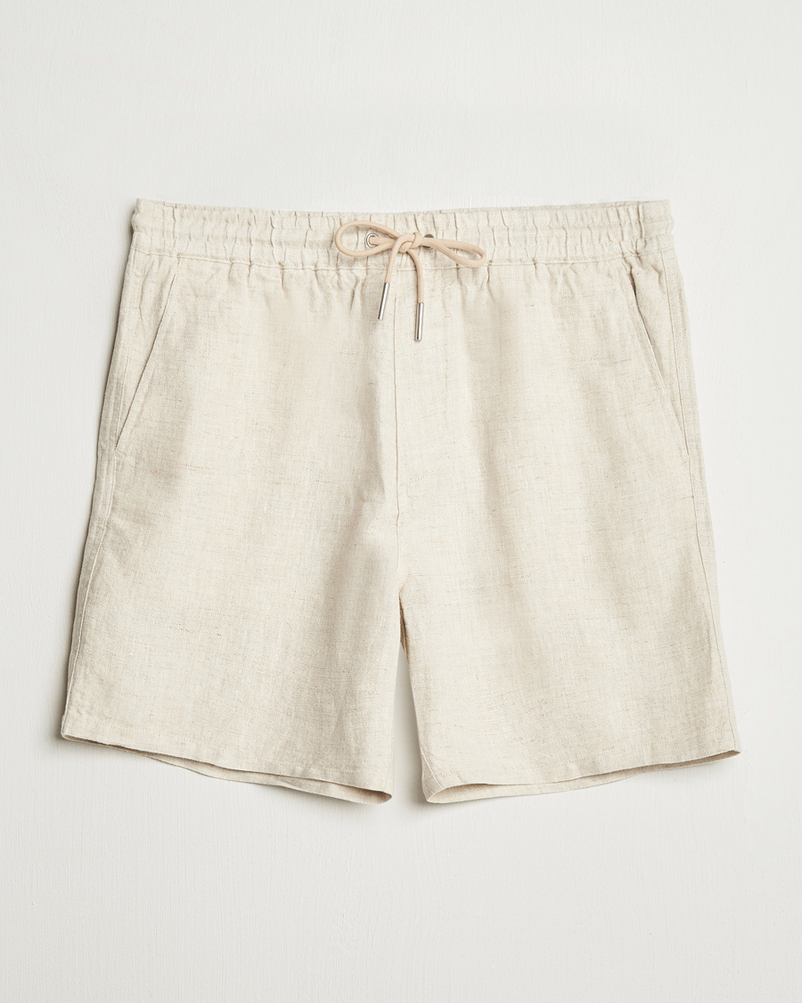 Uomini | Pantaloncini | NN07 | Gregor Linen Drawstring Shorts Oat
