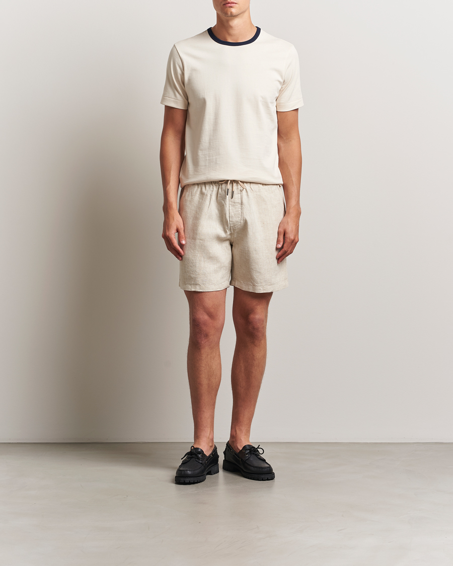 Uomini | Pantaloncini | NN07 | Gregor Linen Drawstring Shorts Oat