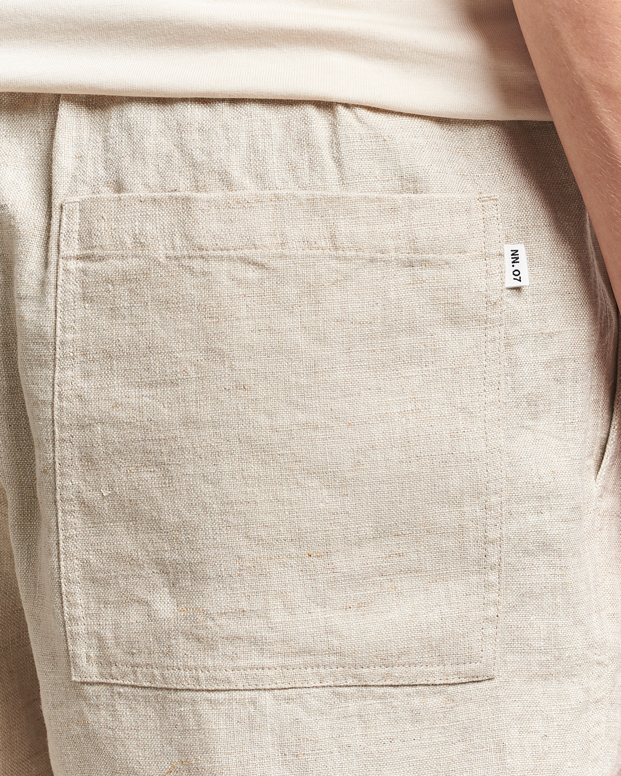 Uomini | Pantaloncini | NN07 | Gregor Linen Drawstring Shorts Oat