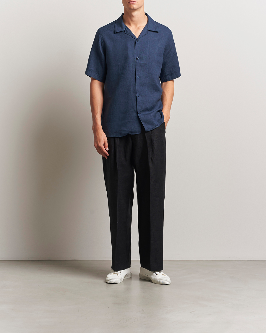 Uomini | Camicie | NN07 | Julio Linen Resort Shirt Navy Blue