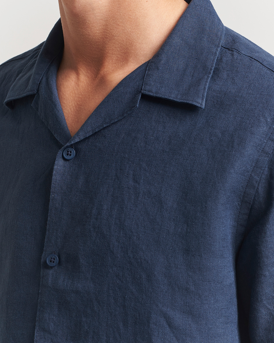 Uomini | Camicie | NN07 | Julio Linen Resort Shirt Navy Blue