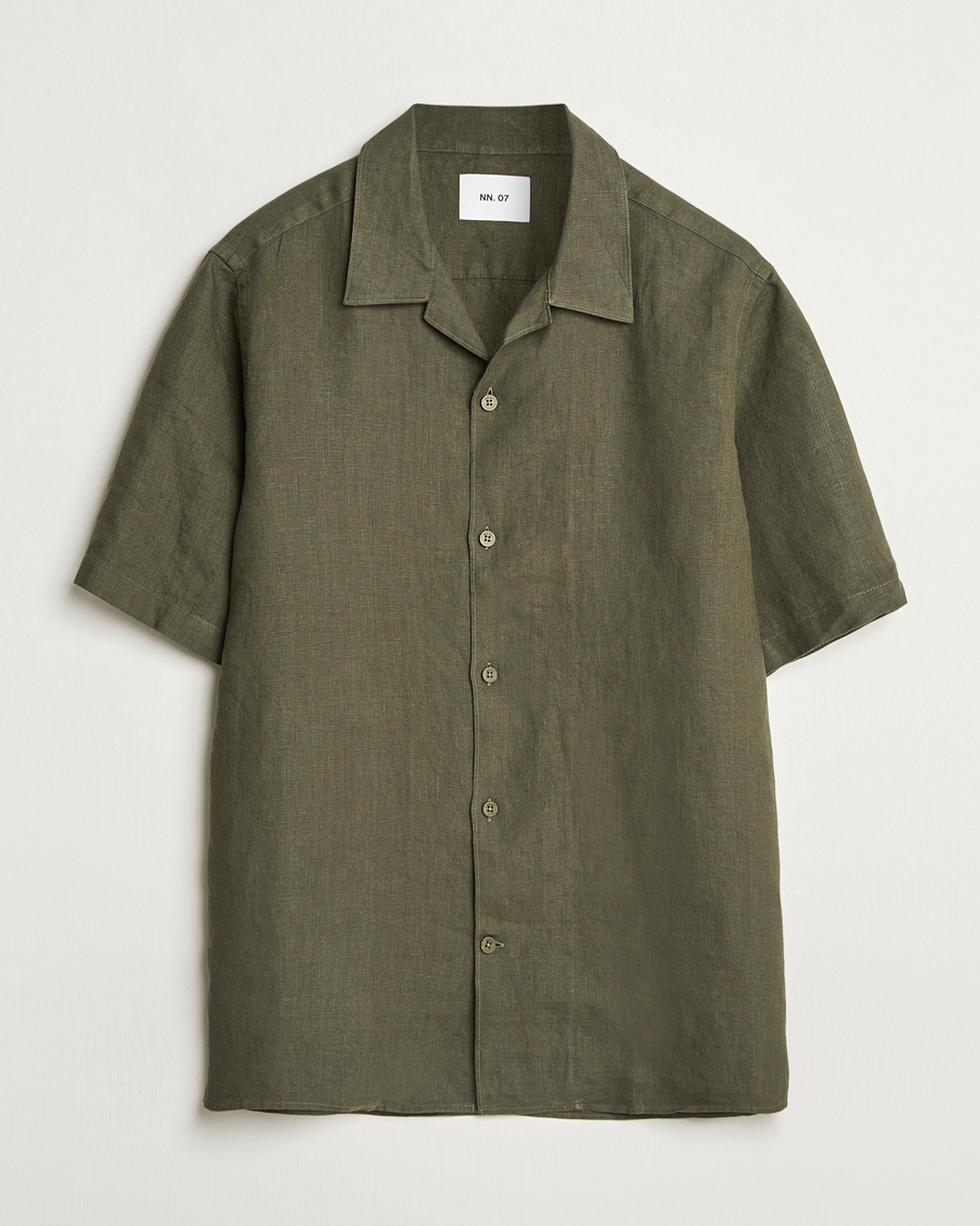 Uomini | Camicie | NN07 | Julio Linen Resort Shirt Croc Green