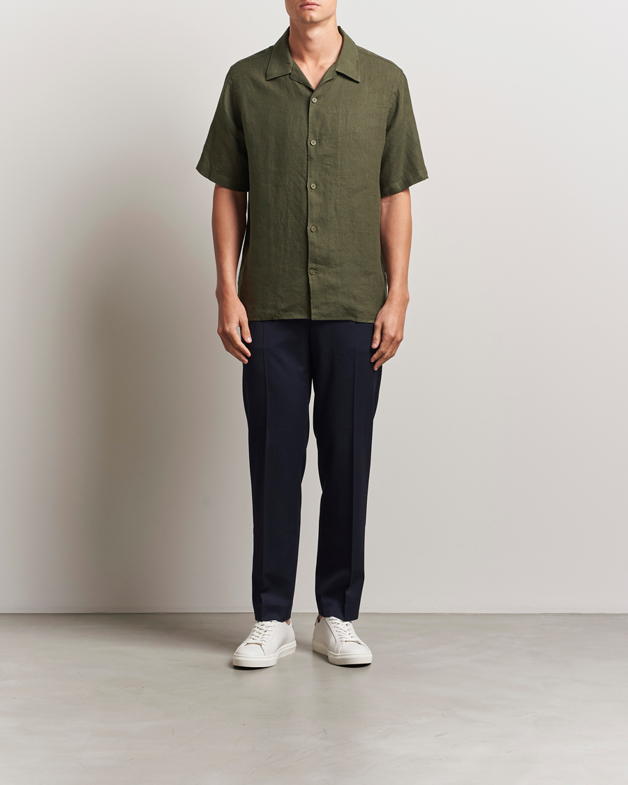 Uomini | Camicie | NN07 | Julio Linen Resort Shirt Croc Green