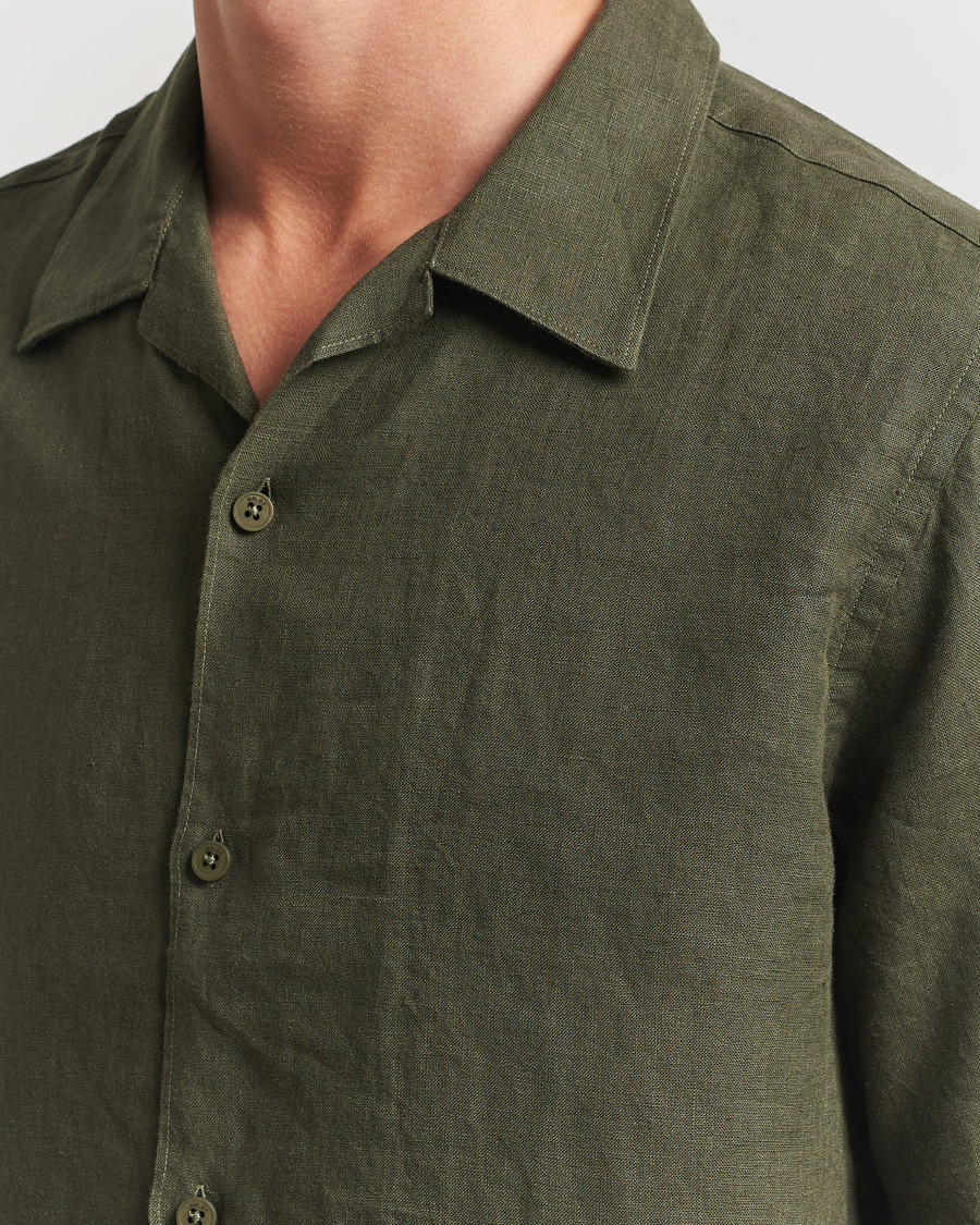 Uomini | Camicie | NN07 | Julio Linen Resort Shirt Croc Green