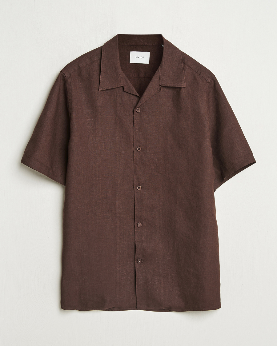 Uomini | Camicie | NN07 | Julio Linen Resort Shirt Coffee