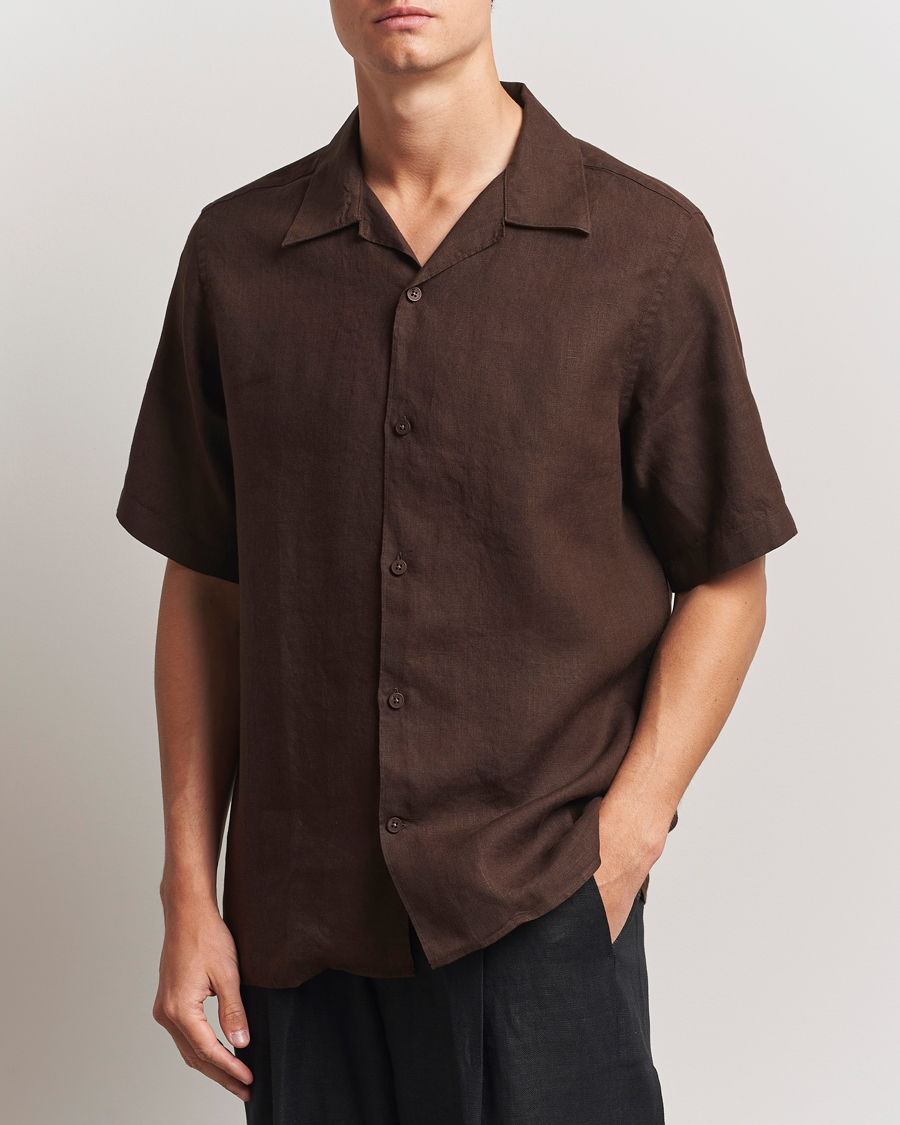 Uomini | Camicie | NN07 | Julio Linen Resort Shirt Coffee
