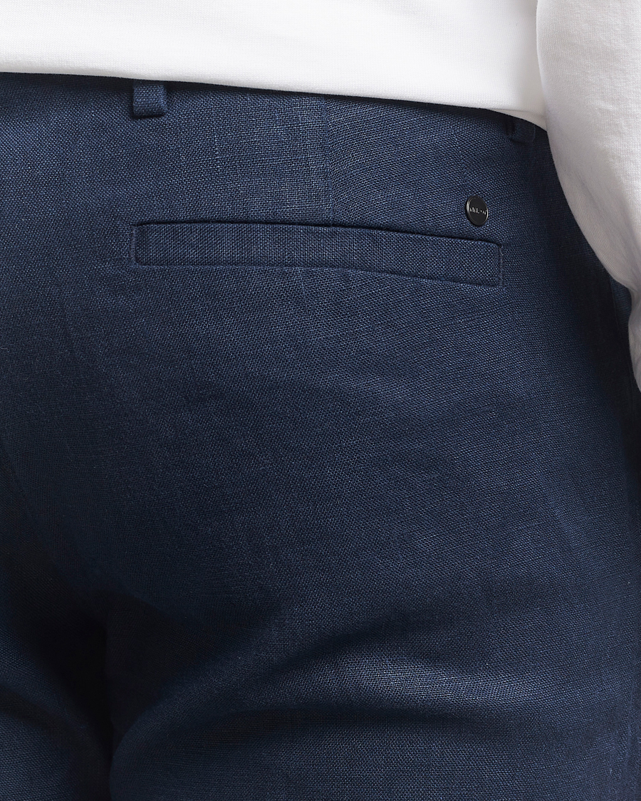 Uomini | Pantaloni | NN07 | Theo Linen Trousers Navy Blue