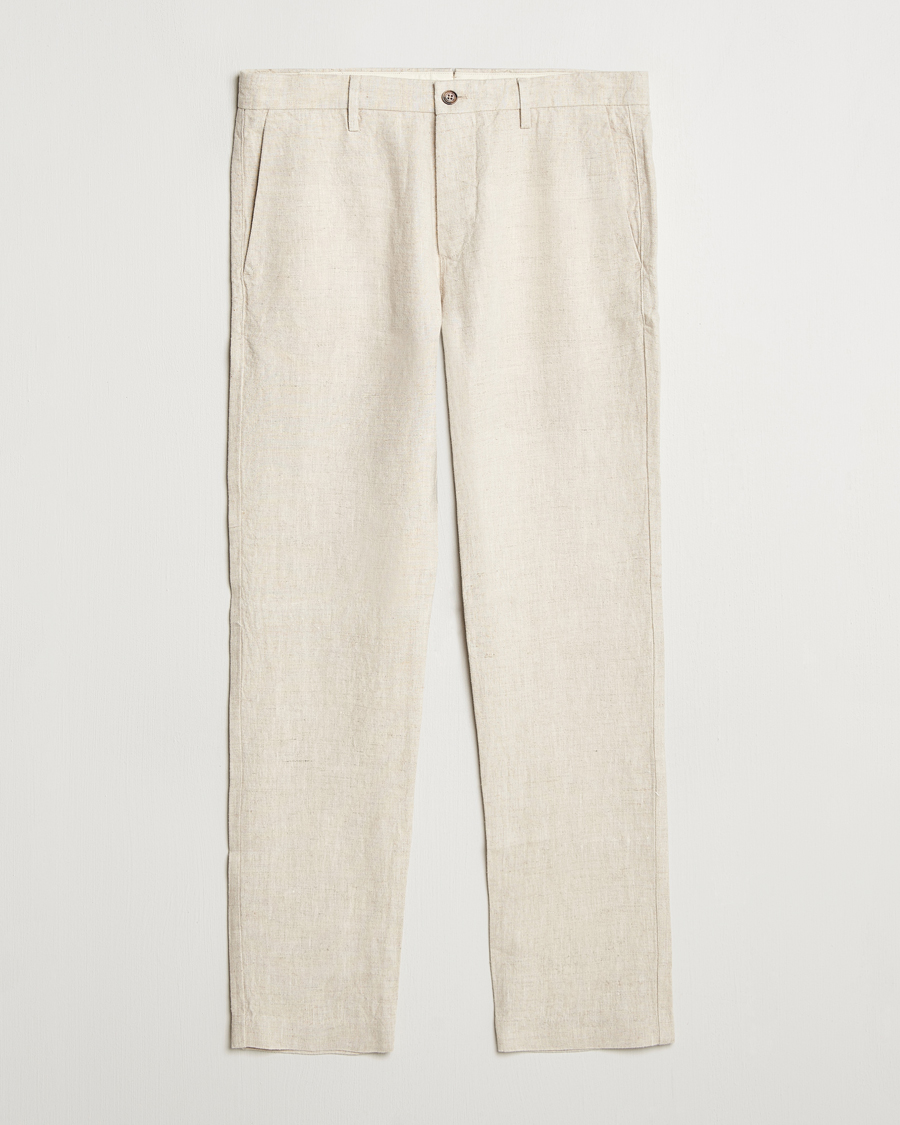 Uomini | Pantaloni | NN07 | Theo Linen Trousers Oat
