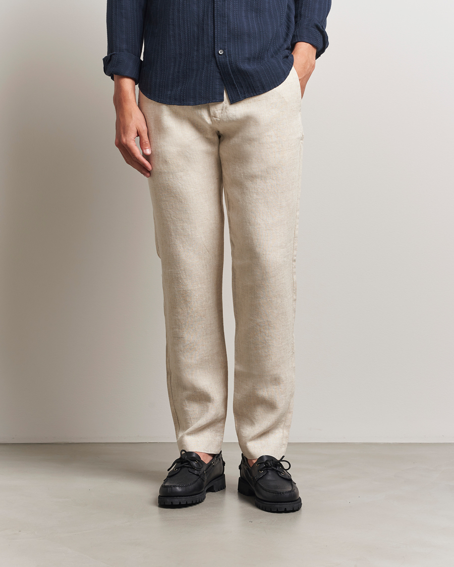 Uomini | Pantaloni | NN07 | Theo Linen Trousers Oat