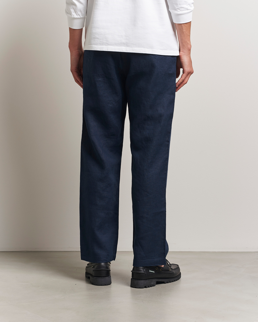 Uomini | Pantaloni | NN07 | Aden Regular Fit Linen Chinos Navy Blue