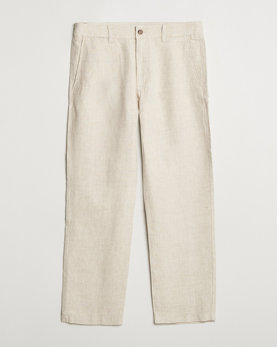 Uomini | Pantaloni | NN07 | Aden Regular Fit Linen Chinos Oat