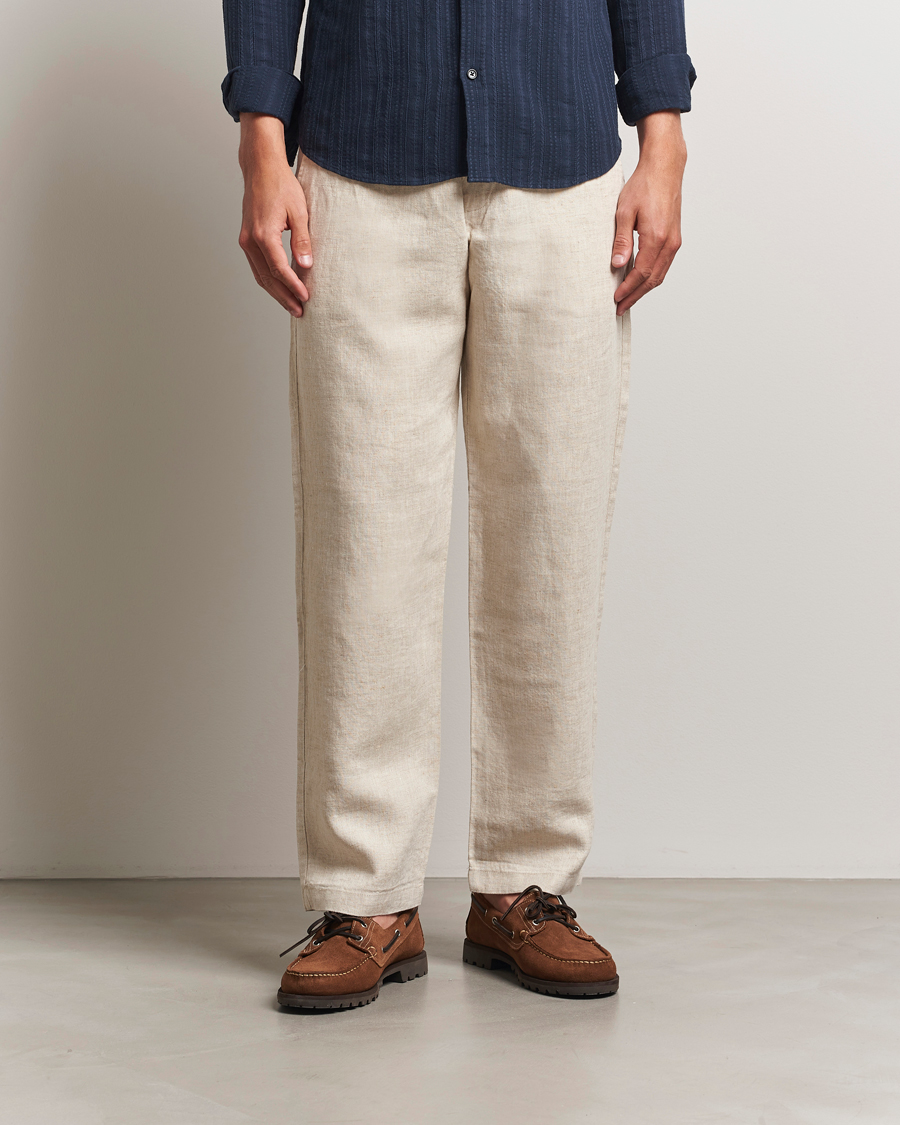 Uomini | Pantaloni | NN07 | Aden Regular Fit Linen Chinos Oat