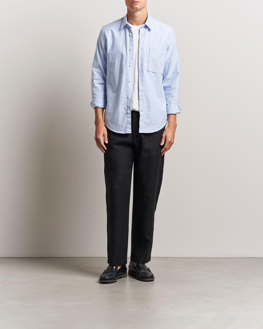 Uomini | Pantaloni | NN07 | Aden Regular Fit Linen Chinos Black