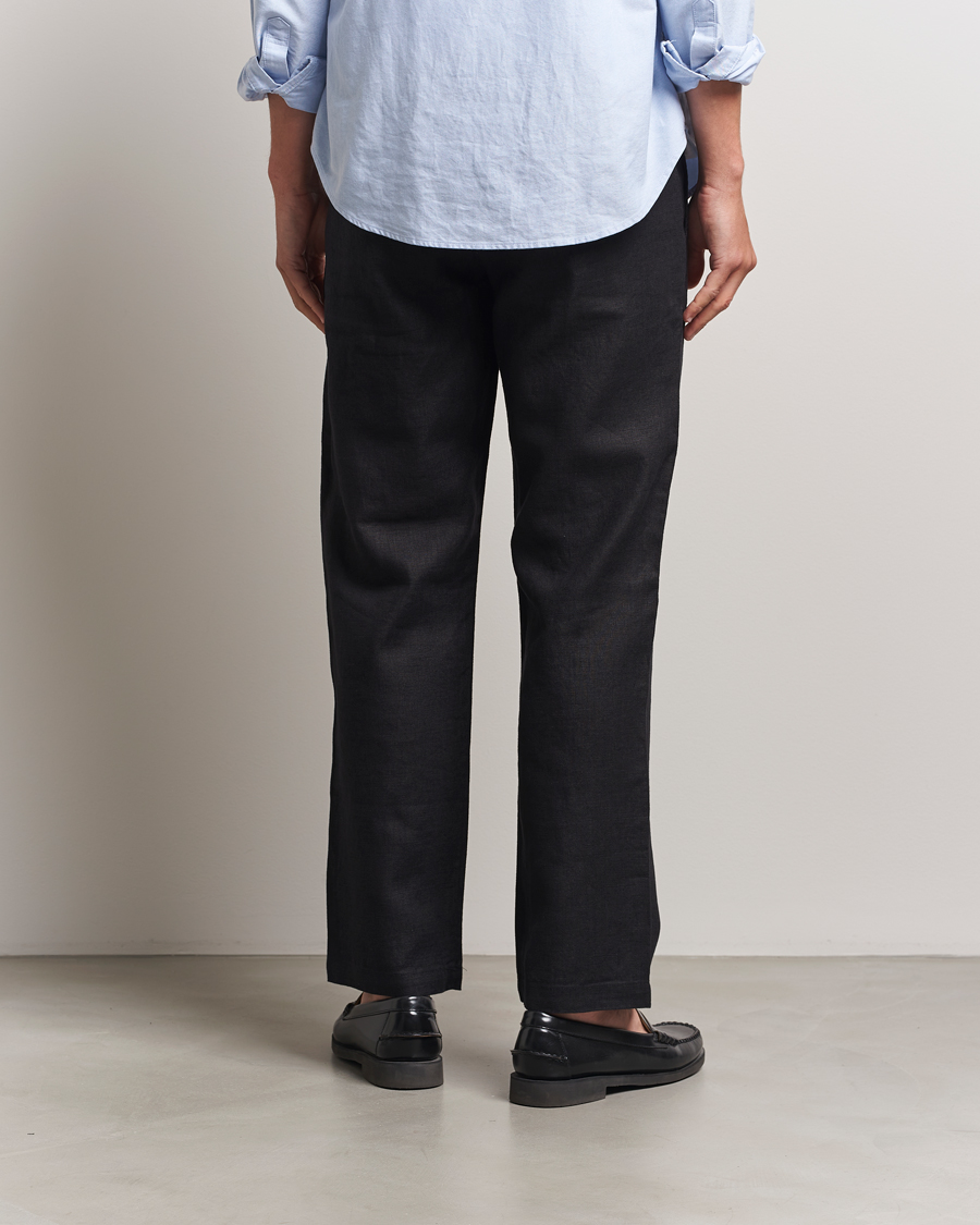 Uomini | Pantaloni | NN07 | Aden Regular Fit Linen Chinos Black