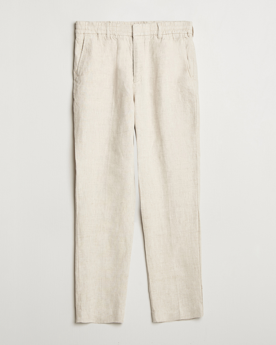 Uomini | Pantaloni | NN07 | Billie Linen Drawstring Trousers Oat