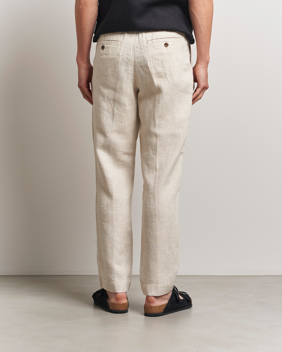 Uomini | Pantaloni | NN07 | Billie Linen Drawstring Trousers Oat