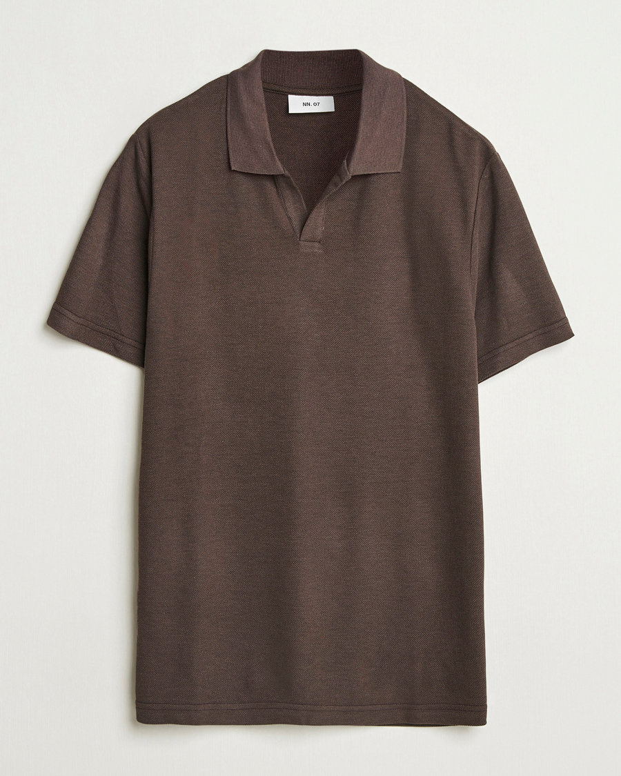 Uomini | Polo | NN07 | Paul Cotton/Lyocell Polo Coffee