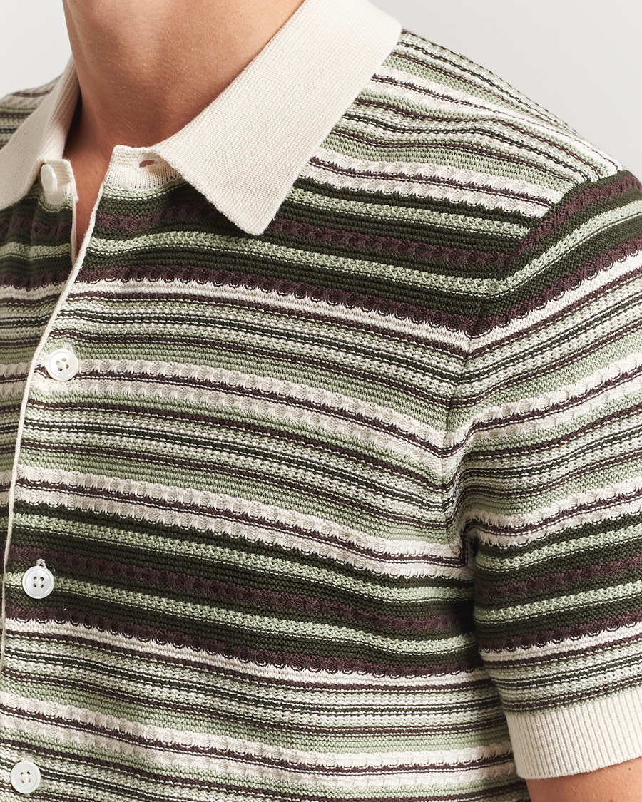 Uomini | Camicie | NN07 | Nolan Knitted Striped Short Sleeve Shirt Multi