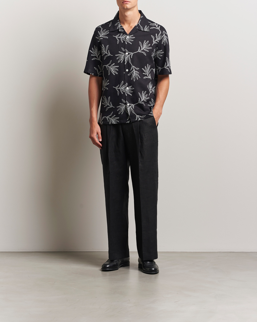 Uomini | Pantaloni | NN07 | Kay Relaxed Fit Linen Trousers Black