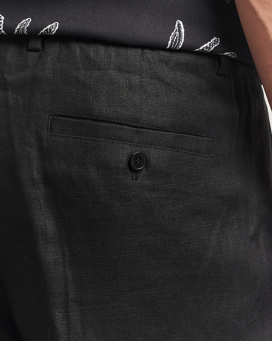 Uomini | Pantaloni | NN07 | Kay Relaxed Fit Linen Trousers Black