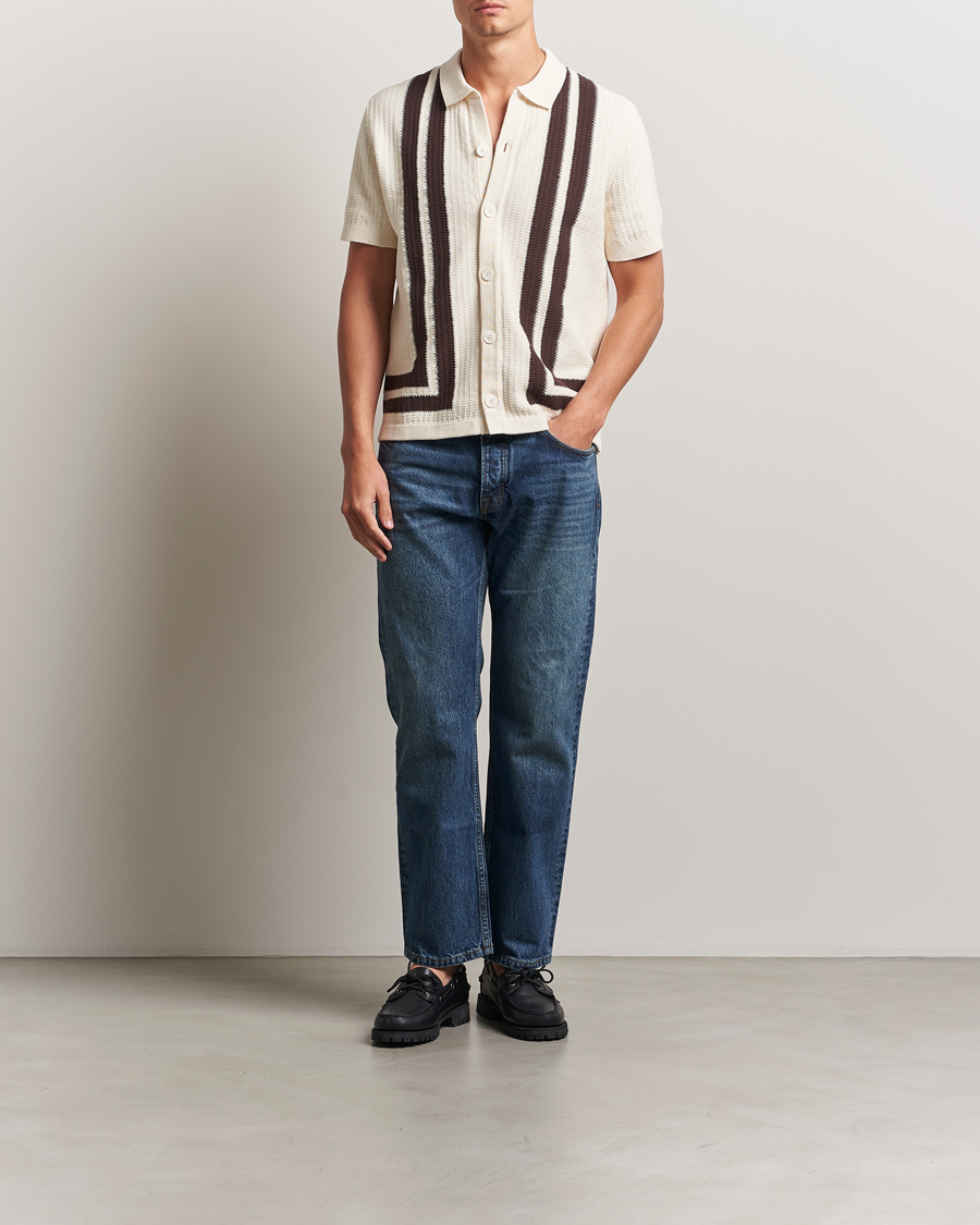 Uomini | Camicie | NN07 | Ares Knitted Short Sleeve Shirt Ivory