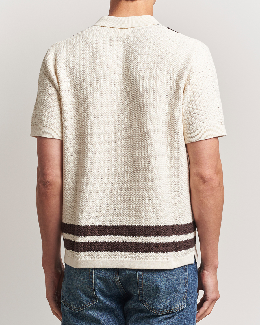 Uomini | Camicie | NN07 | Ares Knitted Short Sleeve Shirt Ivory