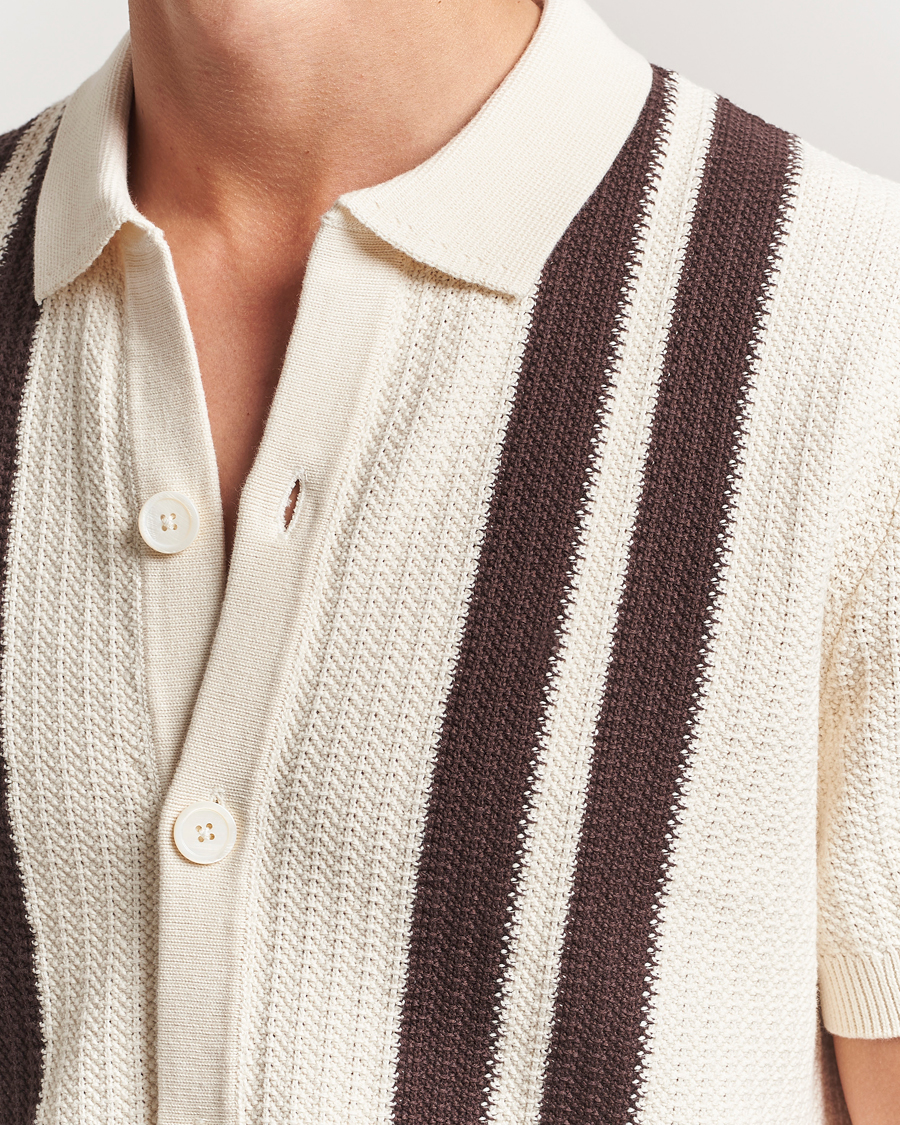 Uomini | Camicie | NN07 | Ares Knitted Short Sleeve Shirt Ivory