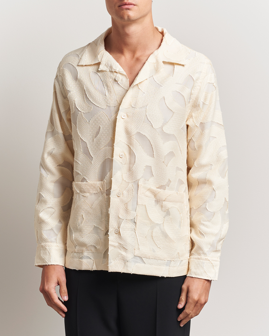 Uomini | Camicie | NN07 | Hank Fil-Coupé Jacquard Overshirt Off White