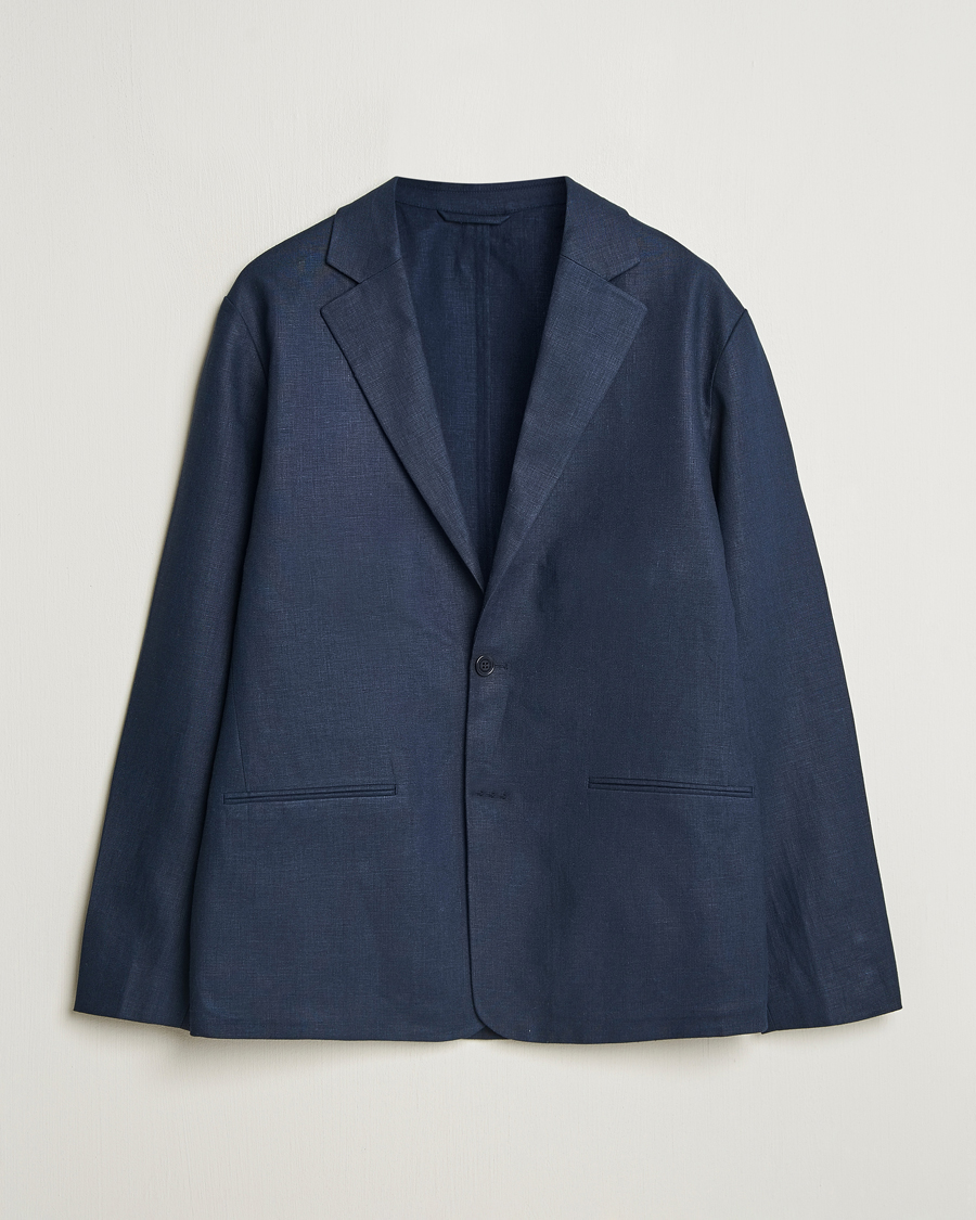 Uomini | Blazers | NN07 | Timo Linen Blazer Navy Blue